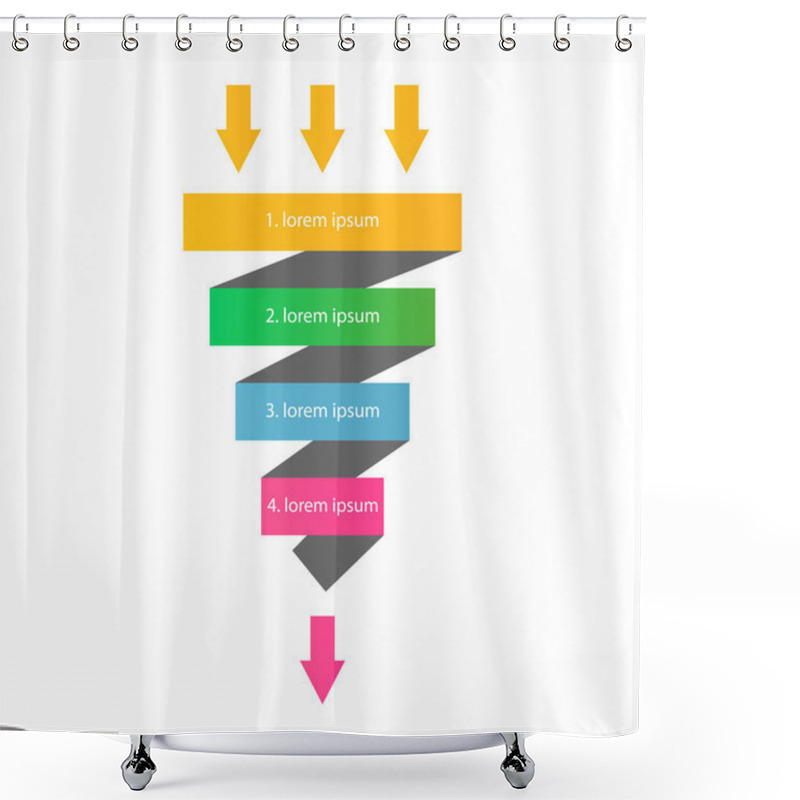 Personality  Sales Funnel. Vector Illustration. Shower Curtains