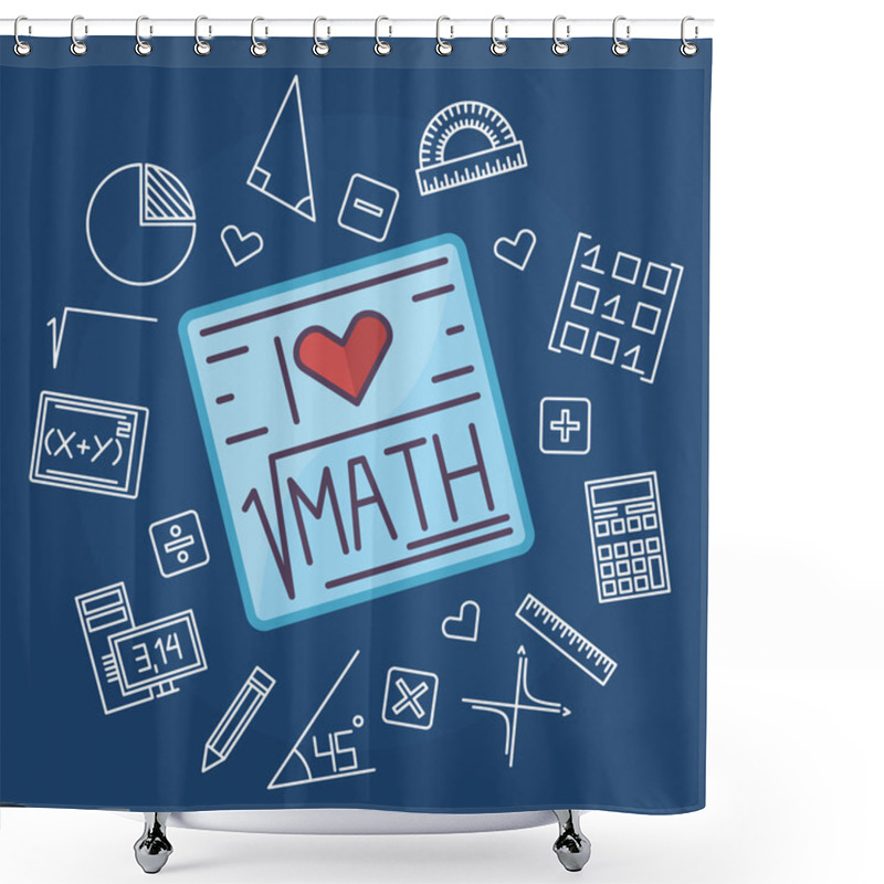 Personality  Math Education Vector Background Shower Curtains