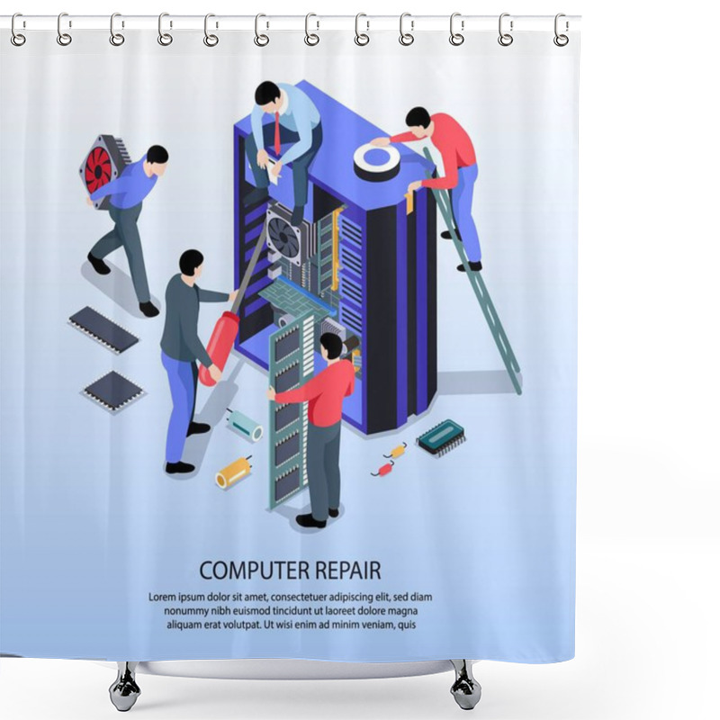 Personality  Computer Repair Composition Shower Curtains