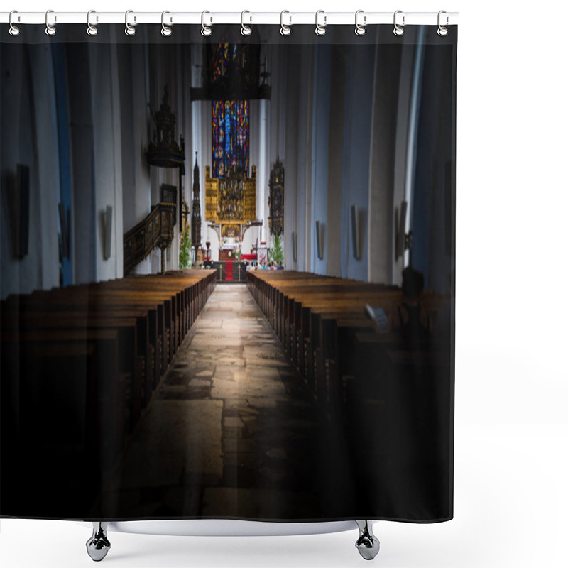 Personality  Interior Of Old Church In Gdansk Shower Curtains