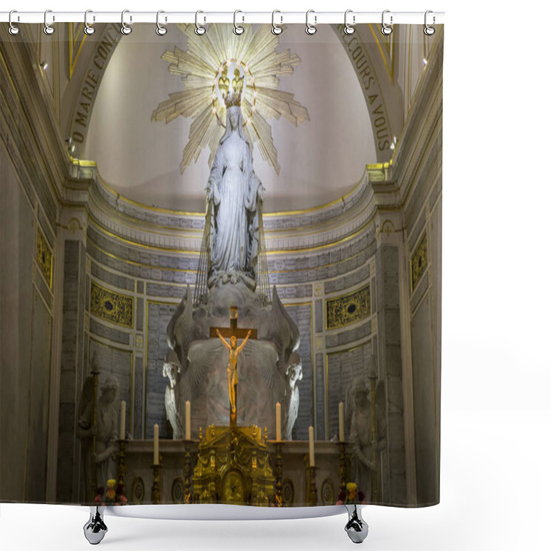 Personality  PARIS, FRANCE, SEPTEMBER 08, 2016 : Interiors And Details Of Chapel Of Our Lady Of The Miraculous Medal, September 08, 2016, In Paris, France Shower Curtains