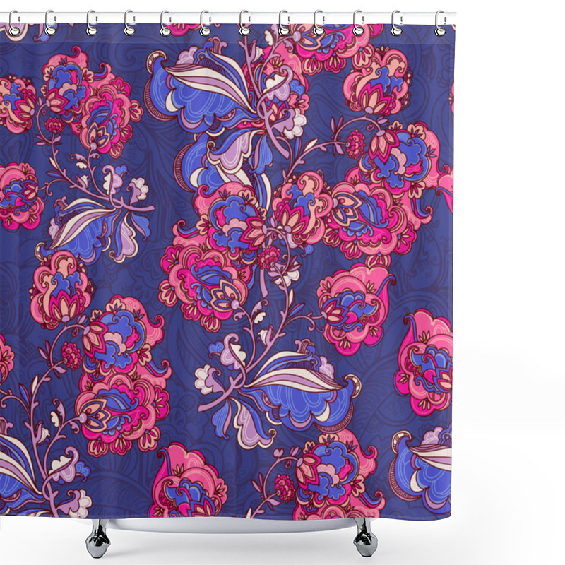 Personality  Hand Drawn Floral Ornaments Shower Curtains