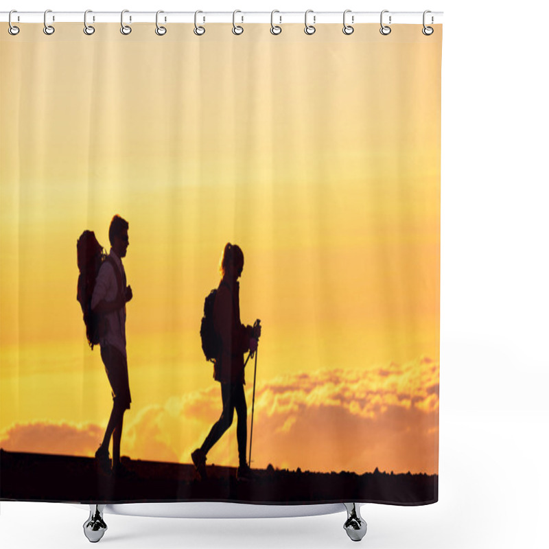 Personality  Sunset Hikers Shower Curtains