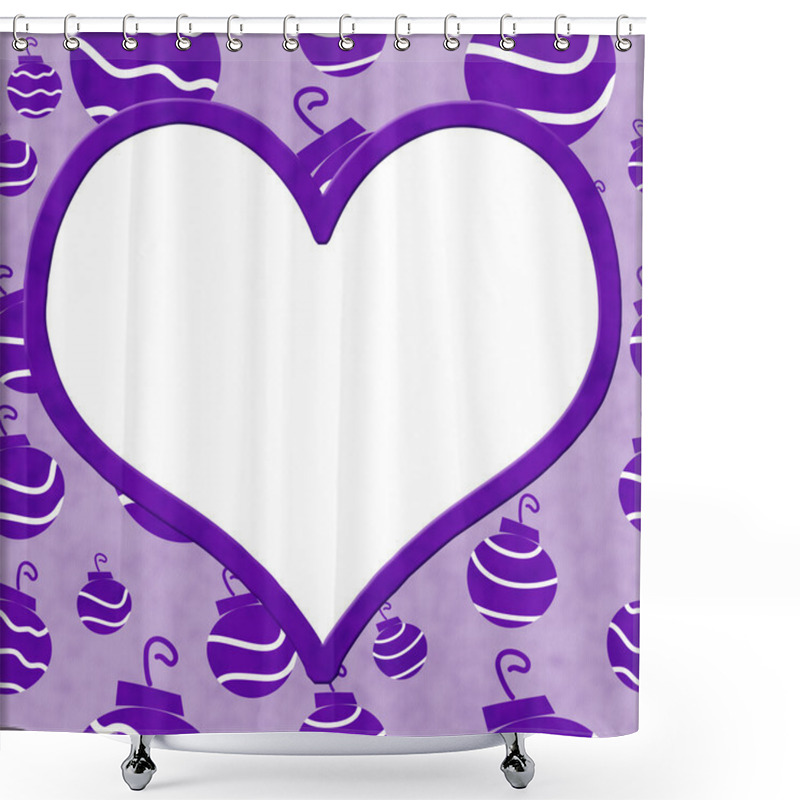 Personality  Purple Retro Ornaments With White Heart For Your Message Backgro Shower Curtains