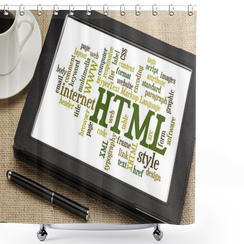 Personality  Html Word Cloud Shower Curtains