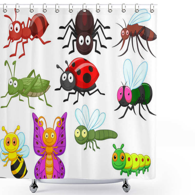 Personality  Insect Cartoon Collection Set Shower Curtains