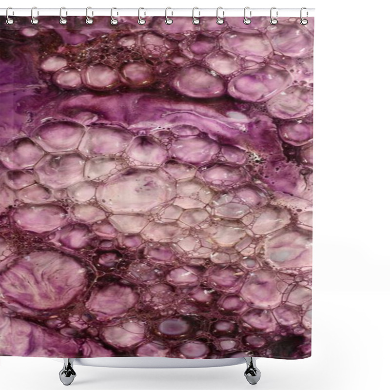 Personality  Abstract Art With Purple And White Bubbles Creating A Textured Visual Experience. Shower Curtains