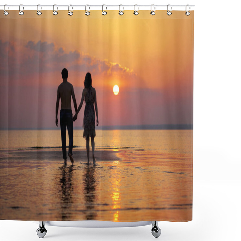 Personality  Two In Love At Sunset Shower Curtains