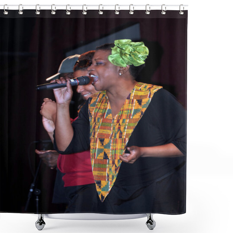 Personality  Harlem Gospel Choir Performing At BB King's Club, New York. Shower Curtains