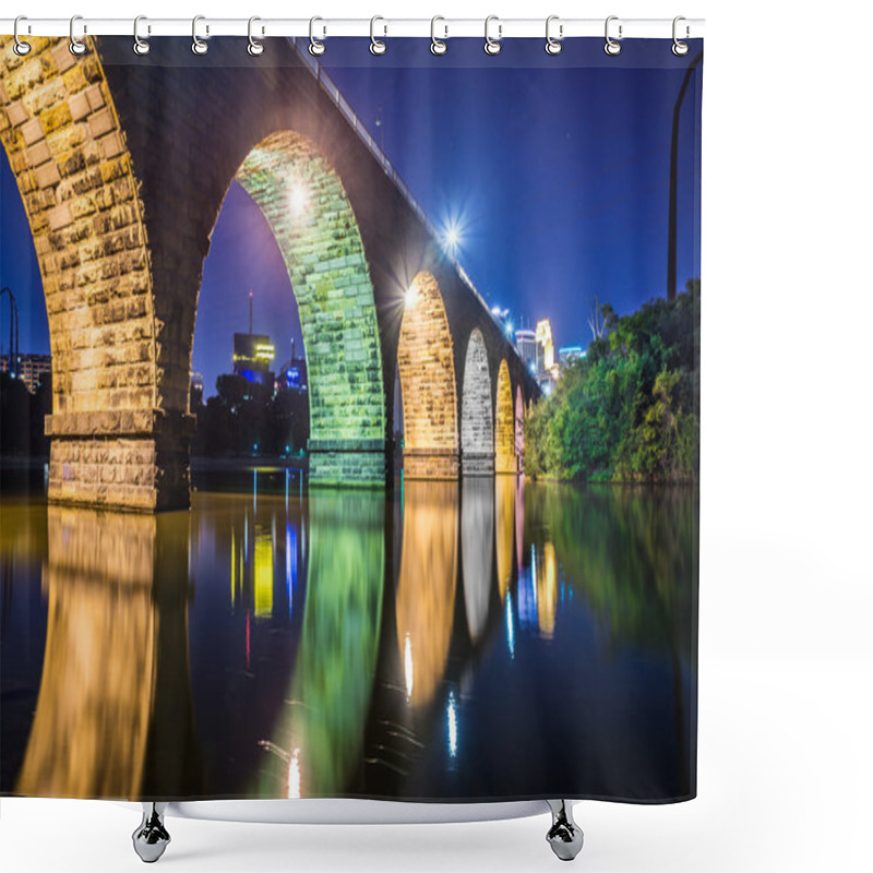 Personality  Night Scene Of Stone Bridge Shower Curtains