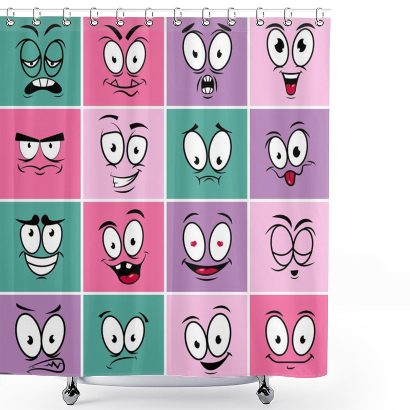 Personality  Set Of Emotion Icons Shower Curtains