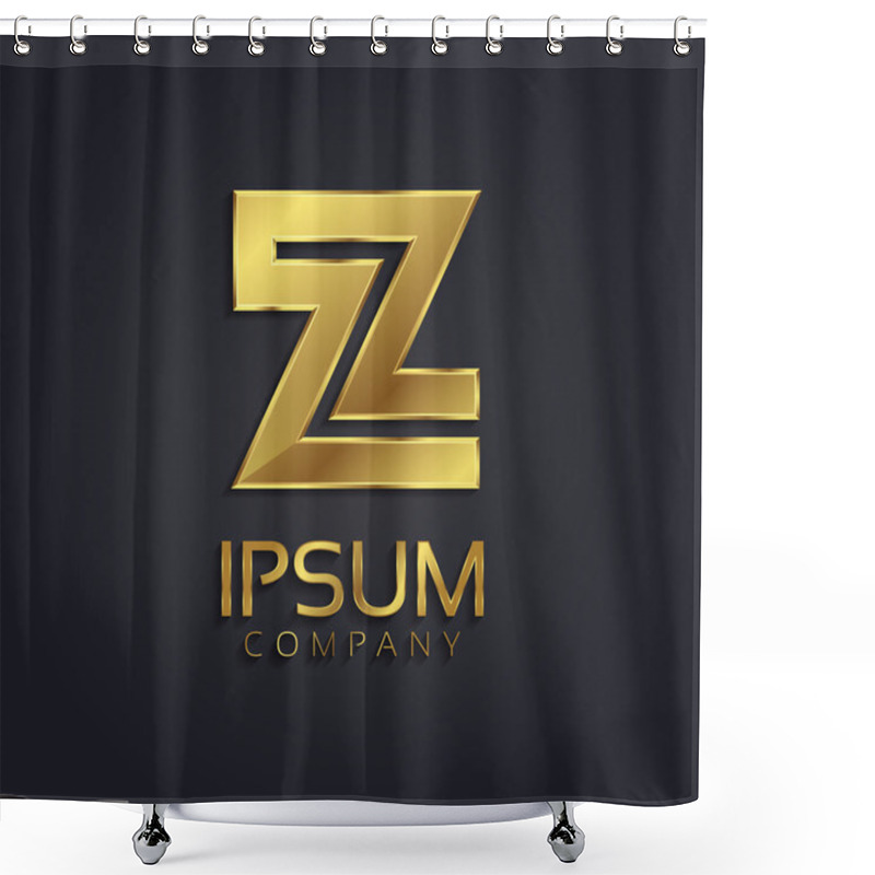 Personality  Beautiful Vector Graphic Gold Alphabet Letter Z Symbol Shower Curtains