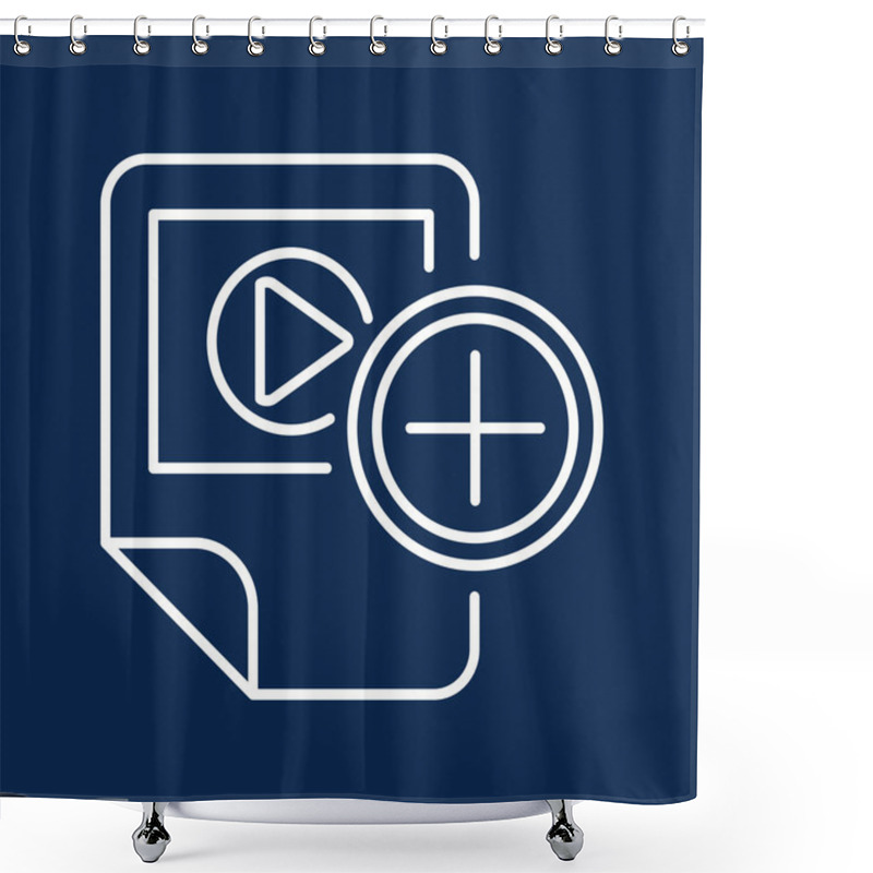 Personality  Video Player Blue And Monochrome Linear Icon Shower Curtains