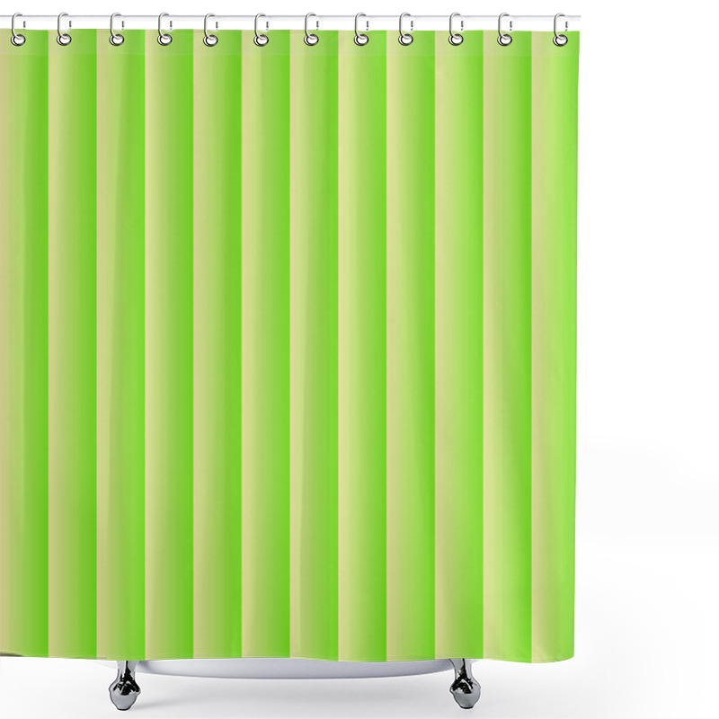 Personality  Green Striped Yellow Blinds Background. Shower Curtains