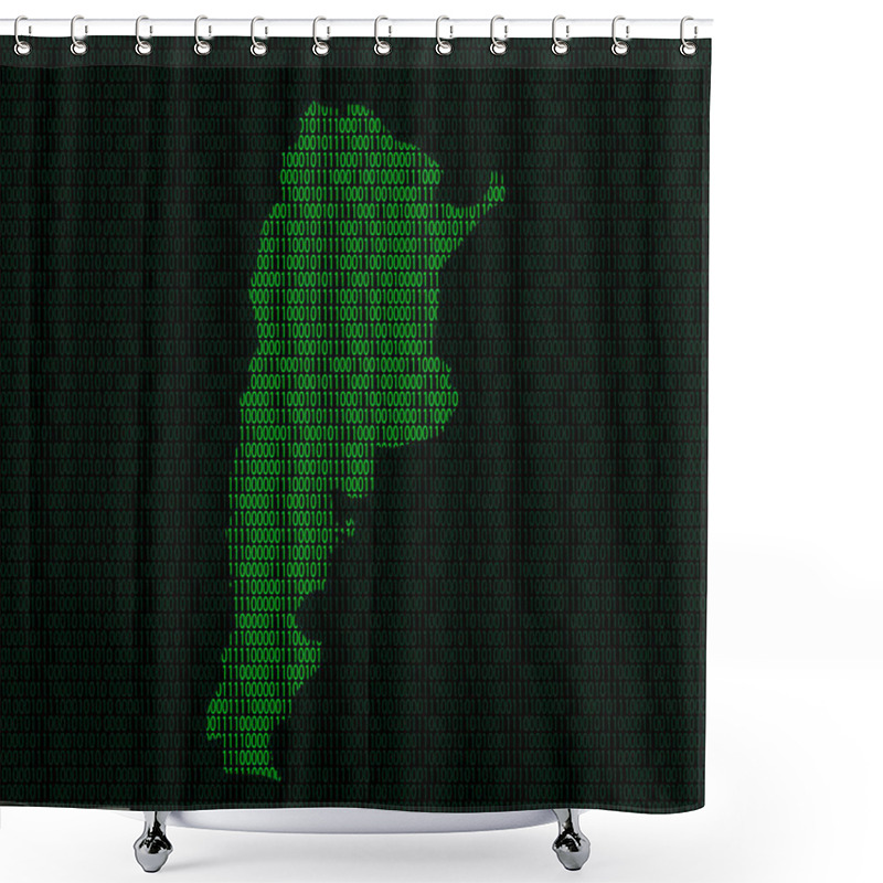 Personality  Silhouette Of Argentina From Binary Digits Shower Curtains