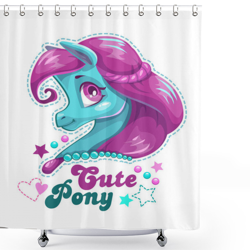 Personality  Little Cute Pony Girl. Shower Curtains