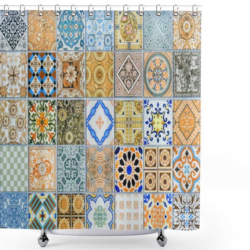 Personality  Wall Ceramic Tiles Patterns Mega Set From Thailand Public Park. Shower Curtains