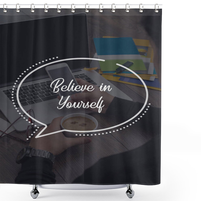 Personality  BUSINESS, TECHNOLOGY  CONCEPT Shower Curtains