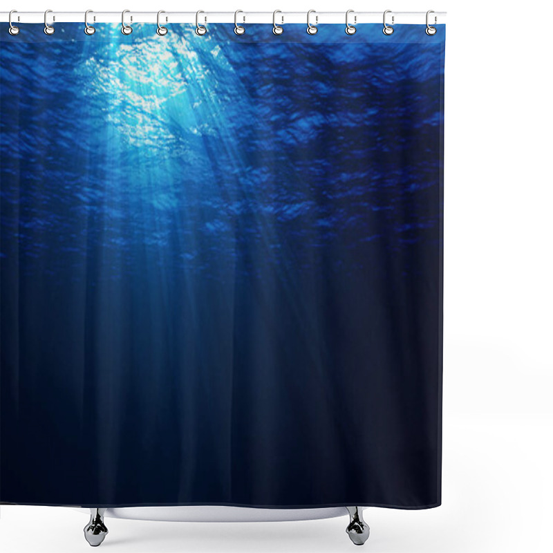 Personality  Deep Underwater With Light Rays Shower Curtains