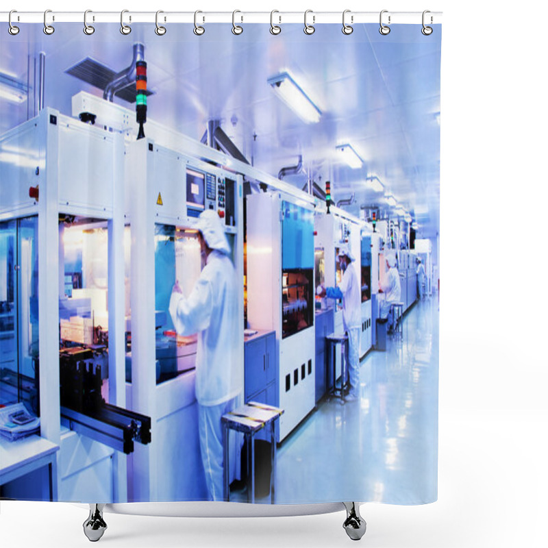 Personality  Automated Production Line In Modern Solar Silicon Factory Shower Curtains