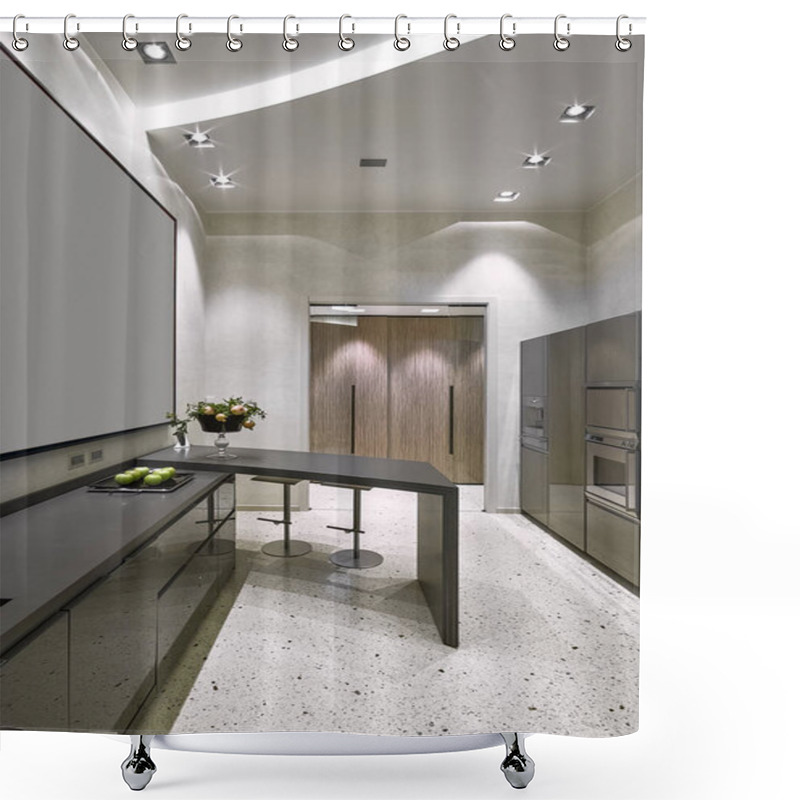 Personality  Interiors Shots Of A Modern Kitchen  Shower Curtains