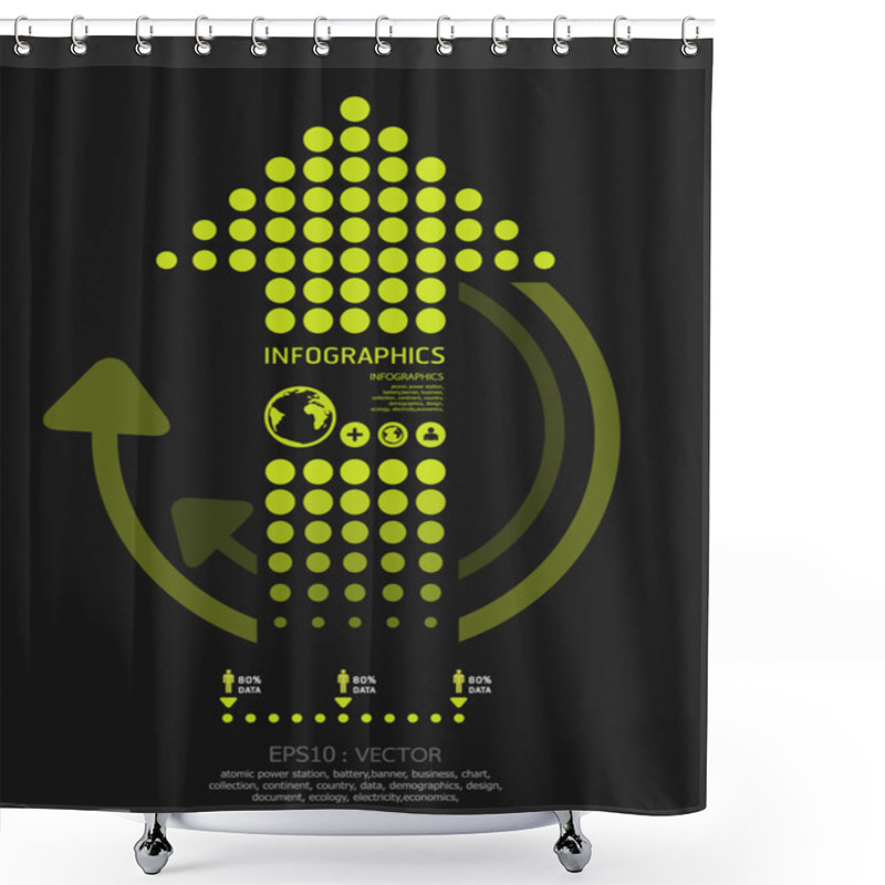 Personality  Infographics Set Dots Arrows Modern Style Graphics Vector Shower Curtains