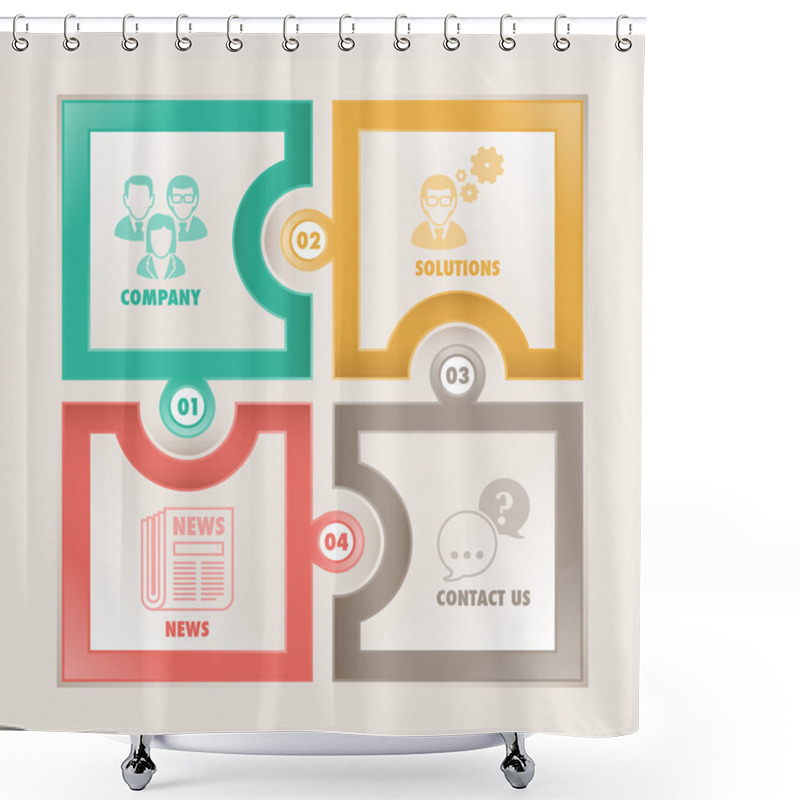 Personality  Infographics Banner Square Puzzle Shower Curtains