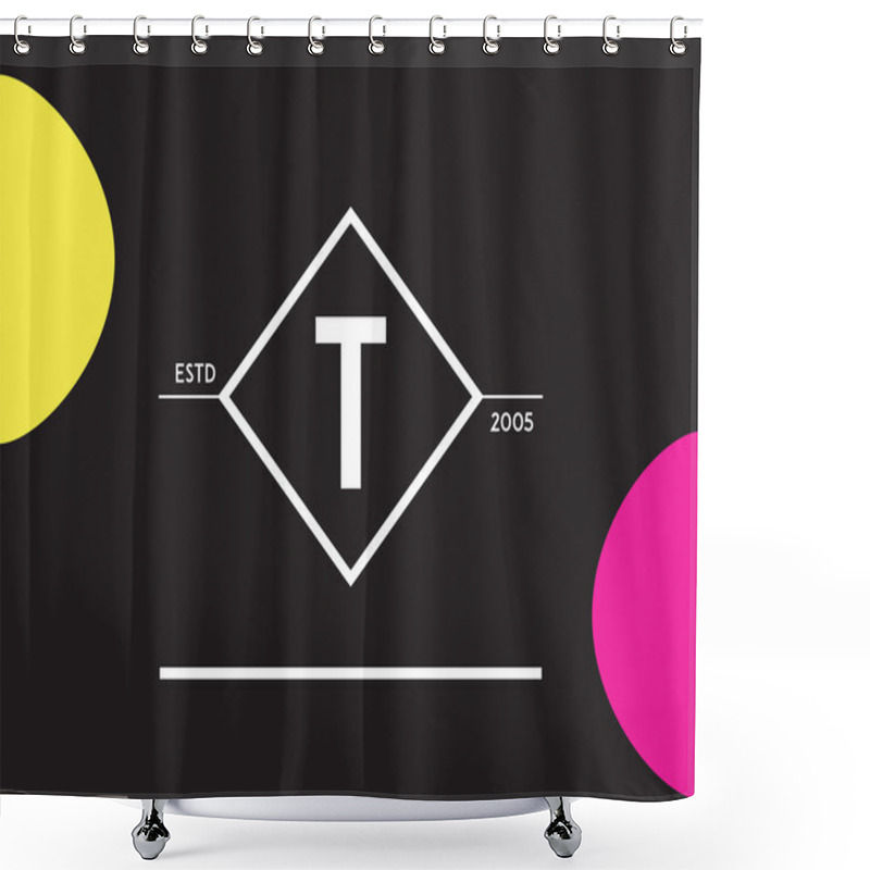 Personality  Minimal Geometric Lined Template Shower Curtains