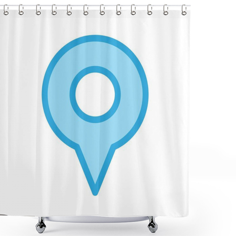 Personality   Gps Location Icon, Pin Vector Illustration, Travel Concept Shower Curtains