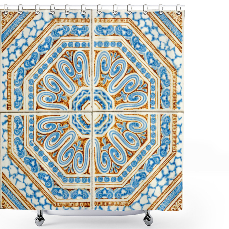 Personality  Traditional Portuguese Glazed Tiles Shower Curtains