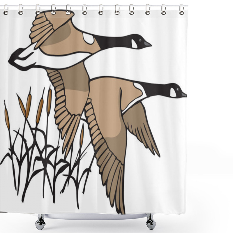 Personality  Canada Geese Shower Curtains