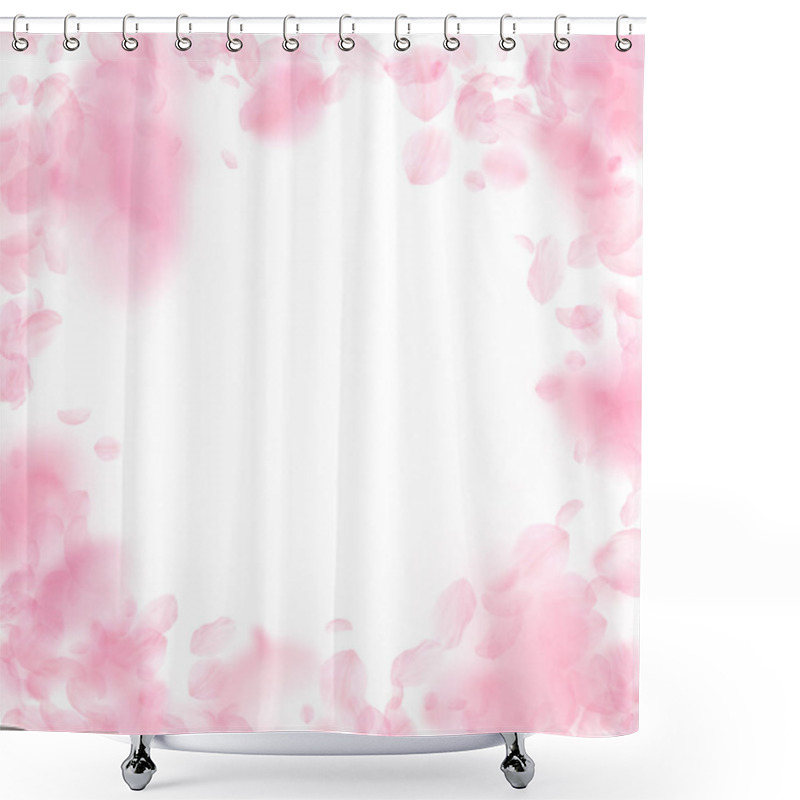 Personality  Sakura Petals Falling Down. Romantic Pink Flowers  Shower Curtains