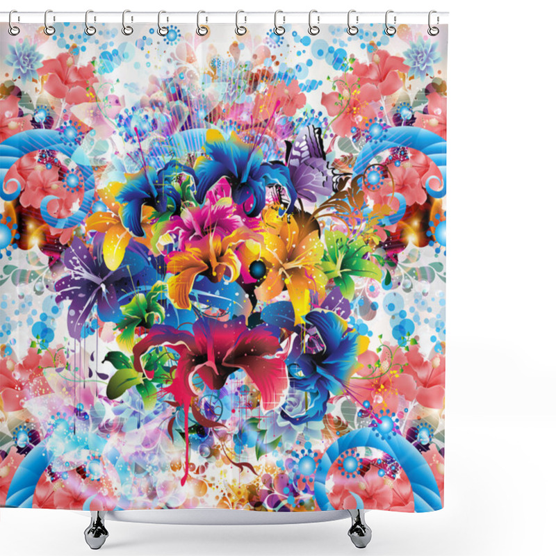 Personality  Abstract Flower Background Shower Curtains