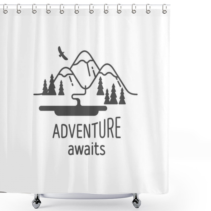 Personality  Adventure Awaits. Element For Greeting Cards, Posters And T-shirts Printing. Shower Curtains