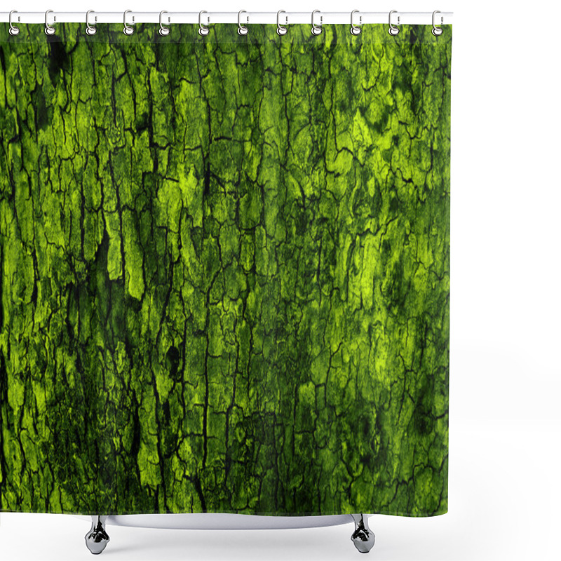 Personality  Green Natural Bark Background Shower Curtains