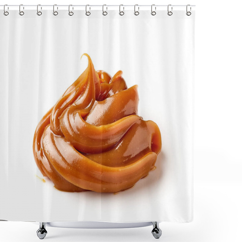 Personality  Melted Caramel Isolated On A White Background Shower Curtains