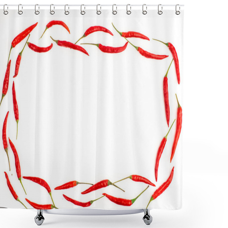 Personality  Red Hot Chilli Peppers With Artistic Layout Shower Curtains