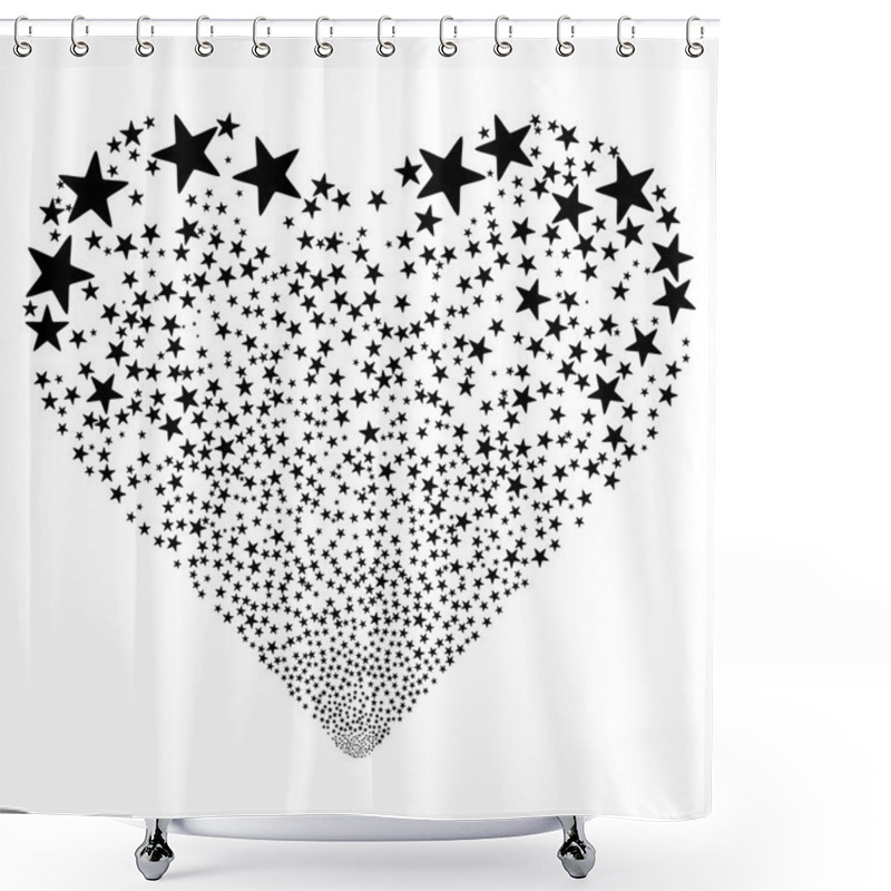 Personality  Star Fireworks Heart Shower Curtains