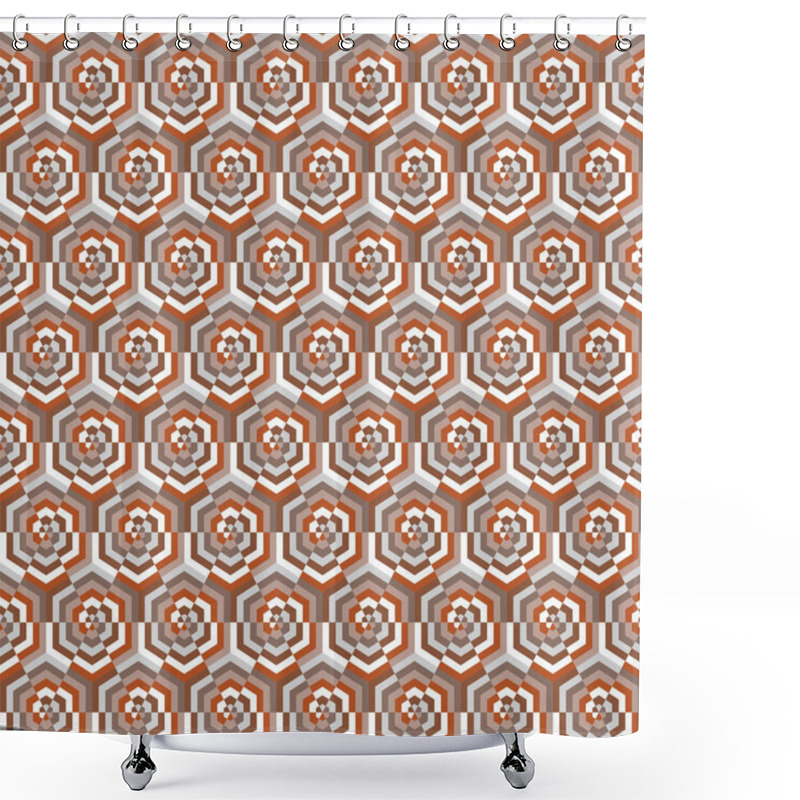 Personality  Geometric Seamless Pattern Of Monochromatic Hexagonal And Diamond Shapes. Abstract Seamless Pattern Of Psychedelic Hexagon Shapes. Shower Curtains