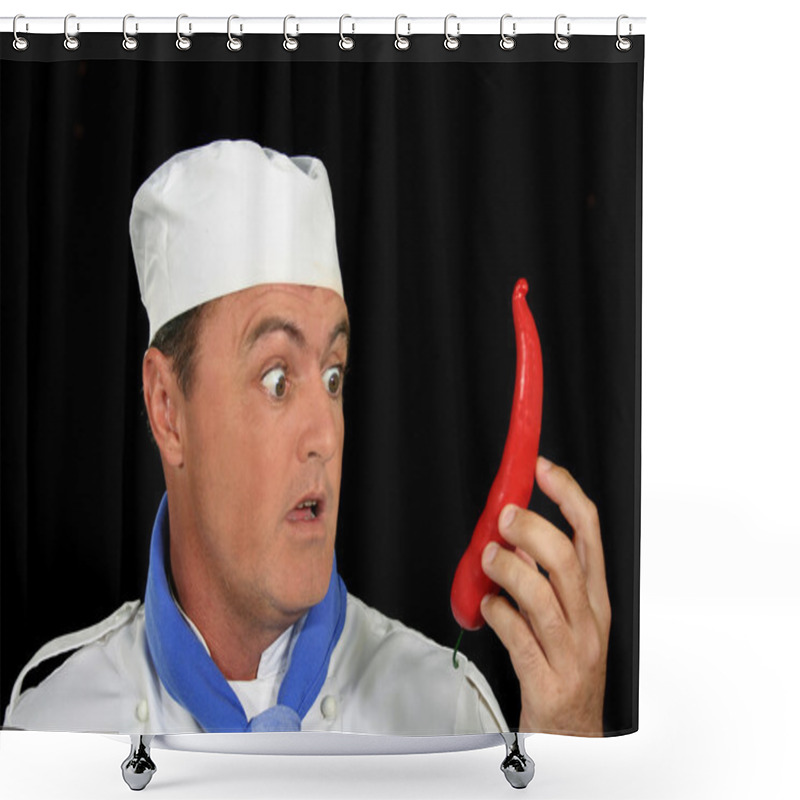 Personality  Giant Chili Chef Shower Curtains