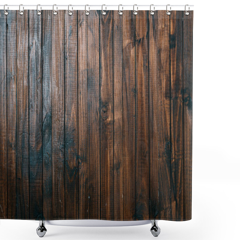 Personality  Top View Of Wooden Planks Surface For Background Shower Curtains