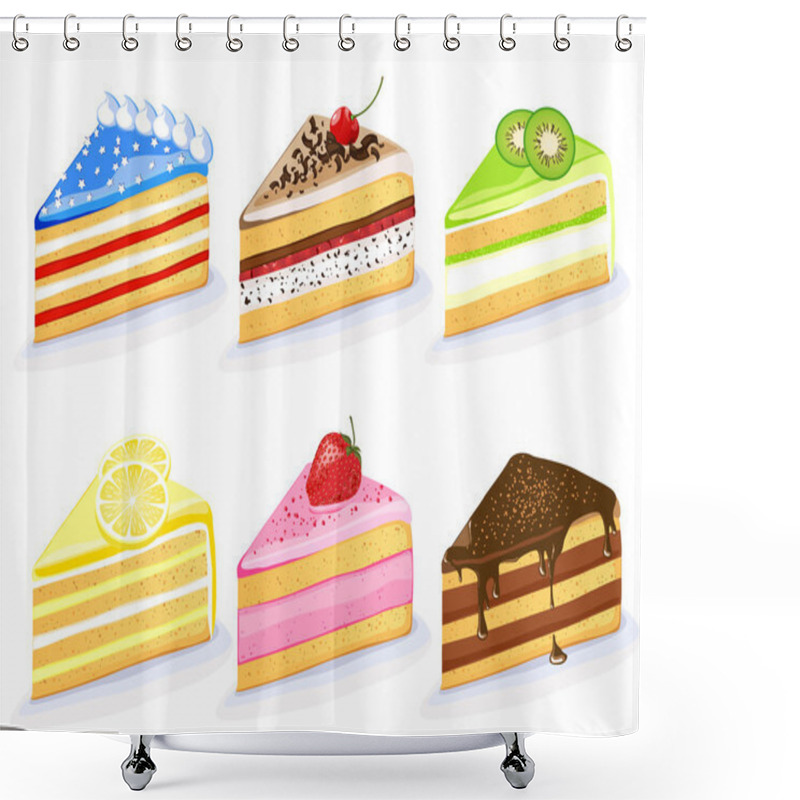 Personality  Vector Cake Collection Shower Curtains