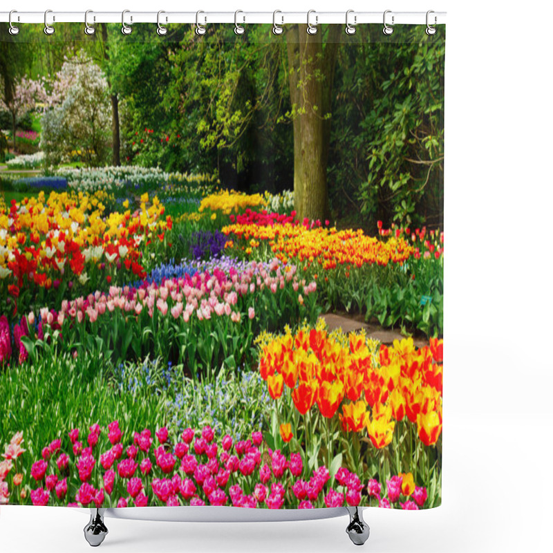 Personality  Fresh Lawn With Flowers Shower Curtains