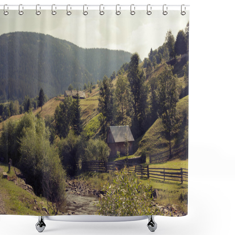 Personality  Small Settlement Mountain Rural Nature Shower Curtains