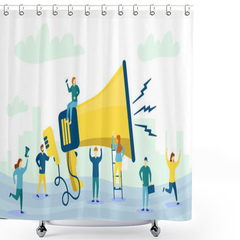 Personality  Megaphone Characters People. Shower Curtains