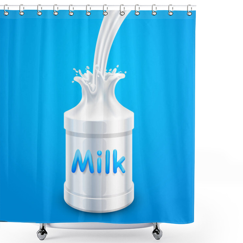 Personality  Splashes Of Milk. Vector Illustration Shower Curtains