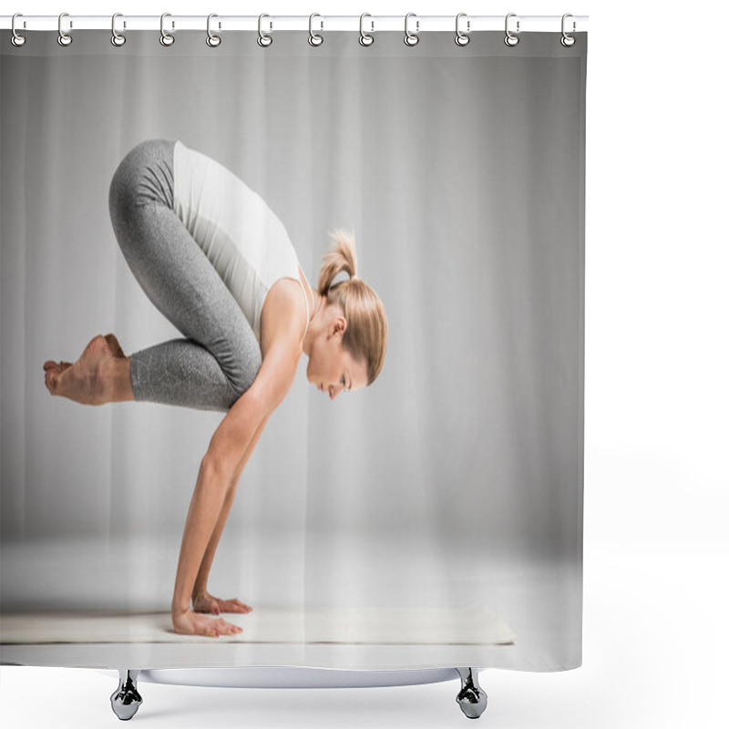 Personality  Woman Standing In Yoga Position  Shower Curtains