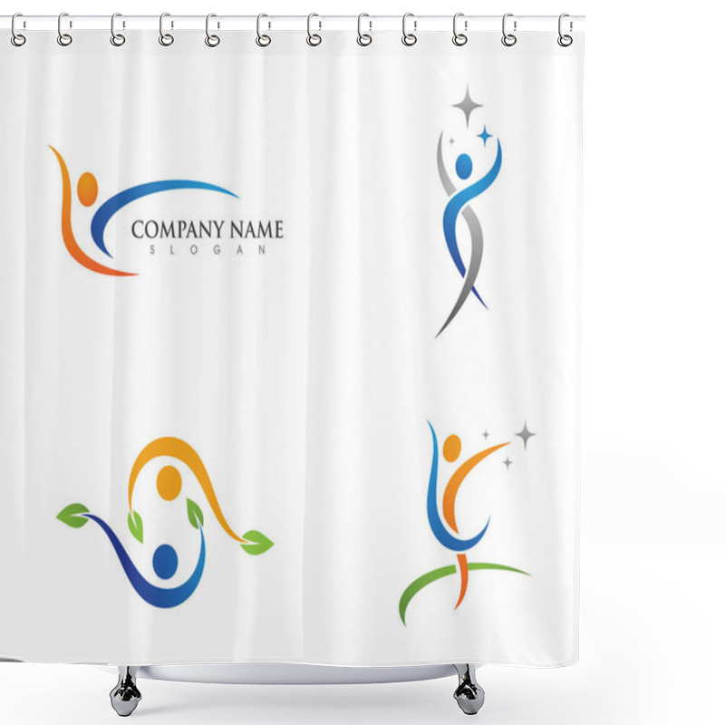 Personality  Healthy Life Logo Shower Curtains