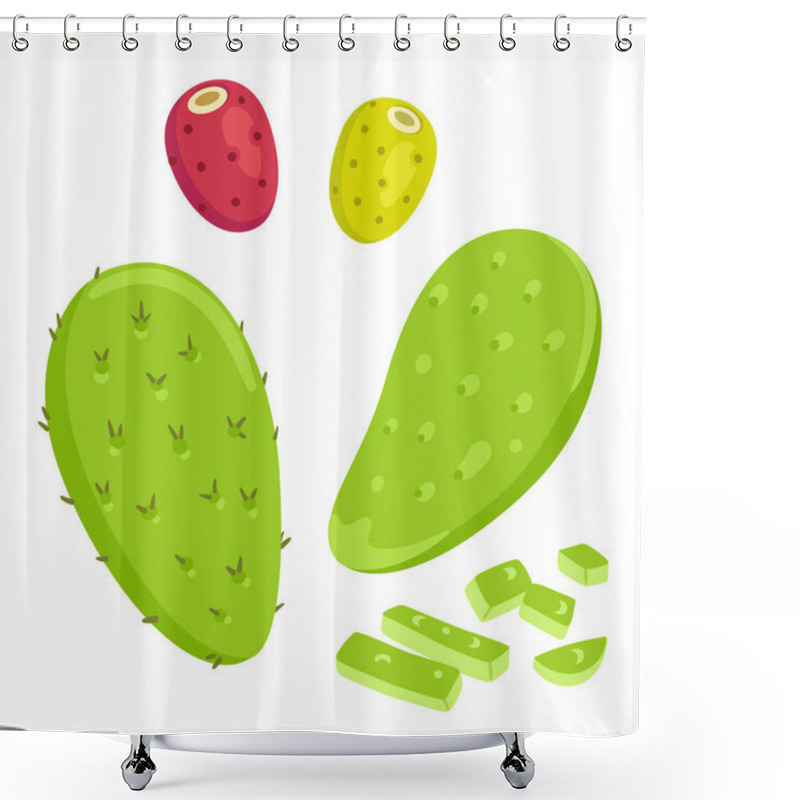 Personality  Nopal Cactus With Prickly Pears Shower Curtains