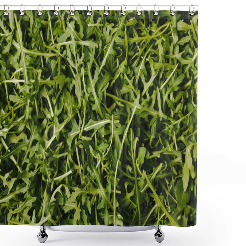 Personality  Top View Of Green Ripe Arugula Leaves  Shower Curtains